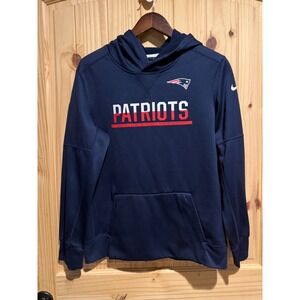 Nike New England Patriots Kids XL 18/20 Navy Blue Therma-FIT NFL Hoodie